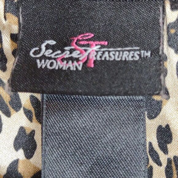 Secret Treasures sleek and smooth leopard print satin sleepshirt size 3X buttons - Picture 6 of 16